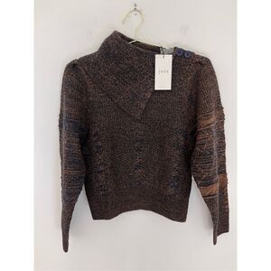 JOIE Jemel Cable-Knit Funnel-Neck Boucle Sweater Size Small NWT